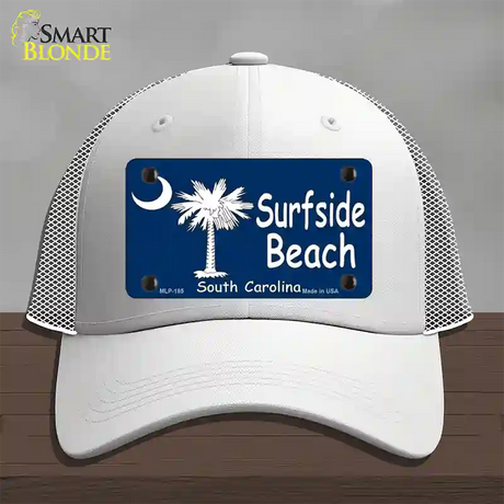 Surf Side Beach Novelty License Plate Hat Mesh / White