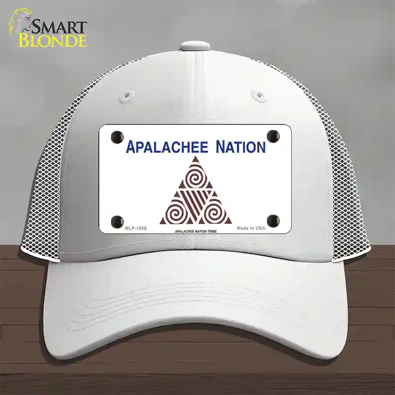 Apalachee Nation Flag Novelty License Plate Hat Mesh / White