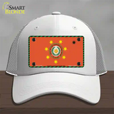 Cherokee Nation Flag Novelty License Plate Hat Mesh / White