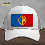 Comanche Nation Flag Novelty License Plate Hat Mesh / White