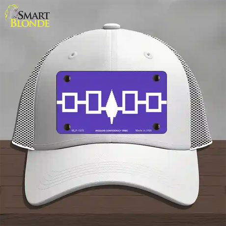 Iroquois Confederacy Flag Novelty License Plate Hat Mesh / White