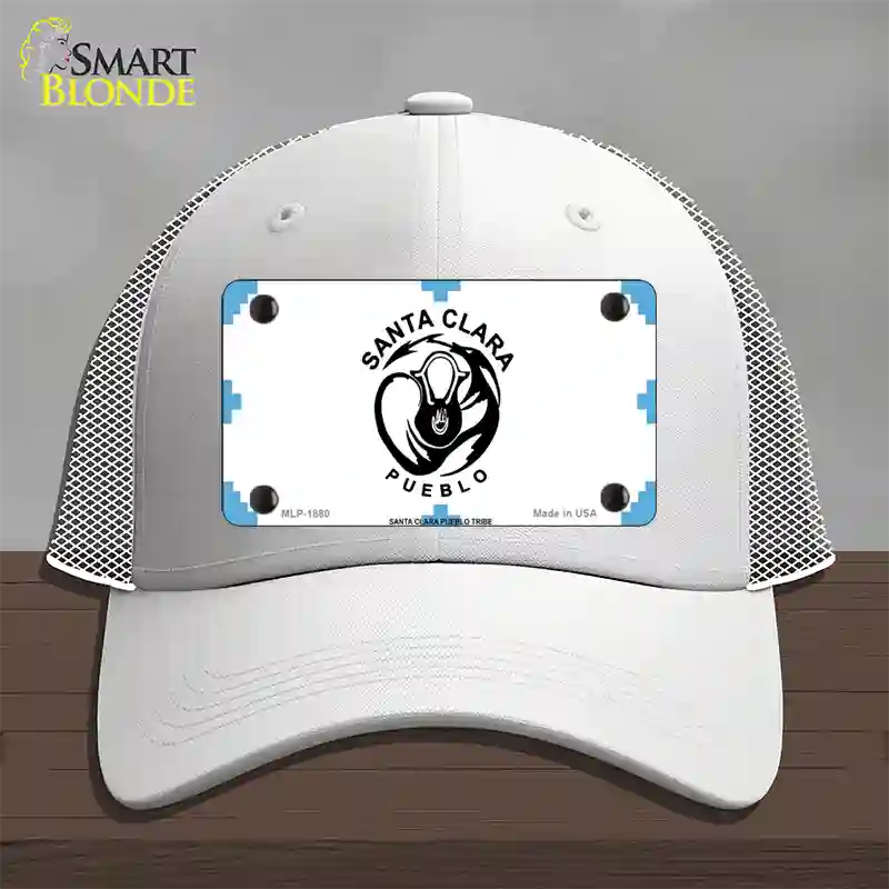 Santa Clara Pueblo Flag Novelty License Plate Hat Mesh / White