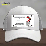 Tunica Biloxi Flag Novelty License Plate Hat Mesh / White