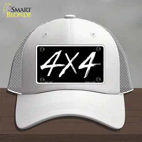 4x4 Novelty License Plate Hat Mesh / White