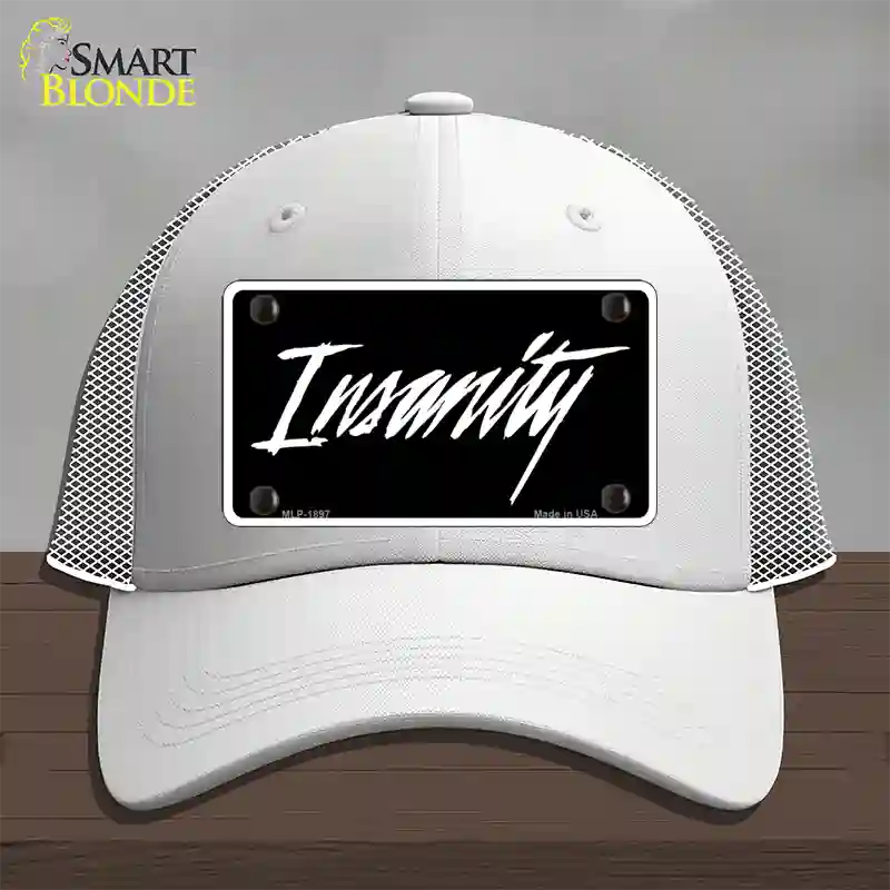 Insanity Novelty License Plate Hat Mesh / White