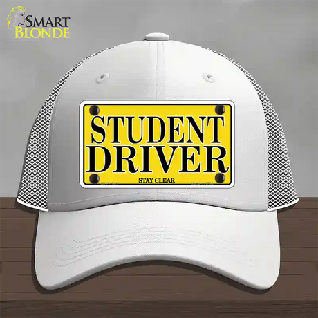 Student Driver Novelty License Plate Hat Mesh / White