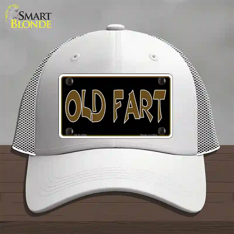 Old Fart Novelty License Plate Hat Mesh / White