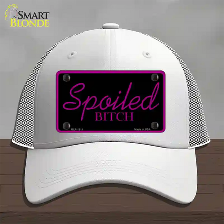 Spoiled Bitch Novelty License Plate Hat Mesh / White