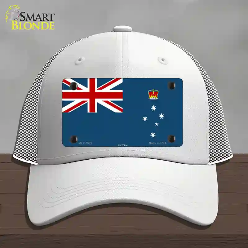 Victoria Flag Novelty License Plate Hat Mesh / White