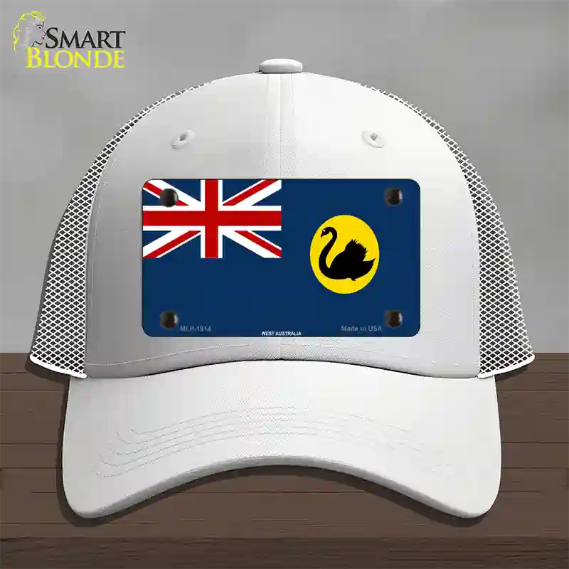 West Australia Flag Novelty License Plate Hat Mesh / White