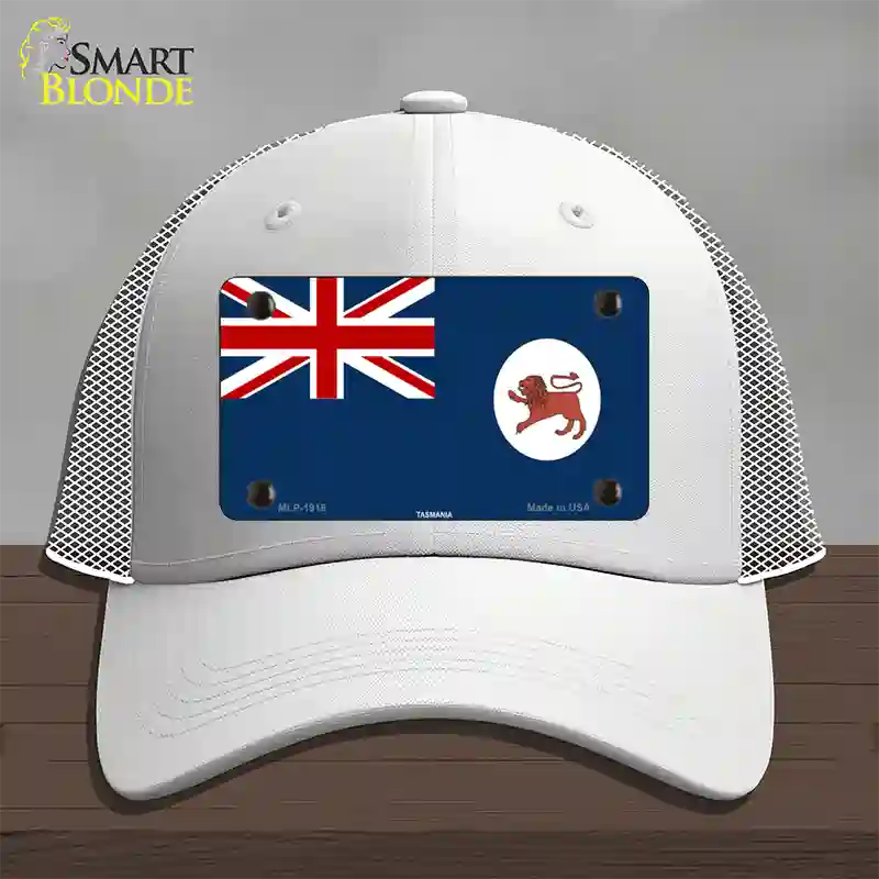 Tasmania Flag Novelty License Plate Hat Mesh / White