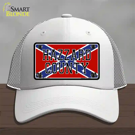 Hazard County Confederate Flag Novelty License Plate Hat Mesh / White