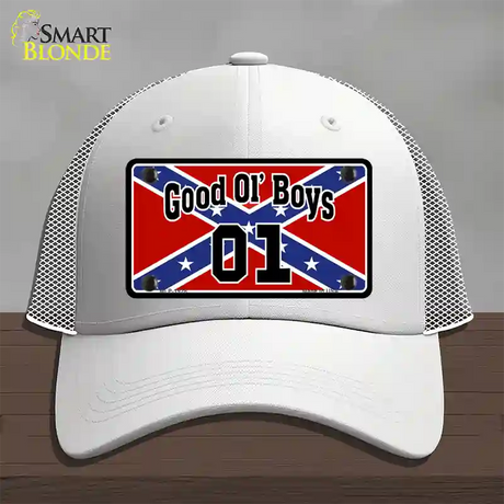 Good Ol Boys Confederate Flag Novelty License Plate Hat Mesh / White