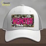 Pink Hunter Novelty License Plate Hat Mesh / White