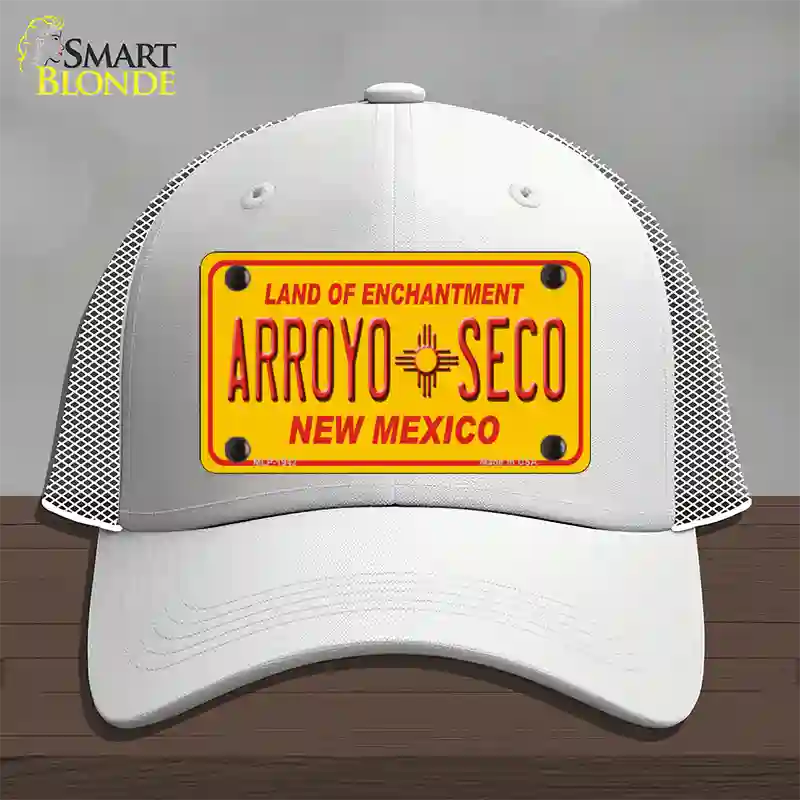 Arroyo Seco Yellow New Mexico Novelty License Plate Hat Mesh / White