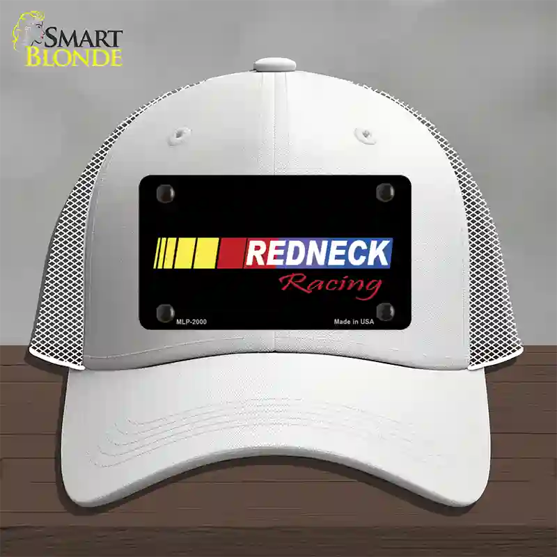 Redneck Racing Novelty License Plate Hat Mesh / White