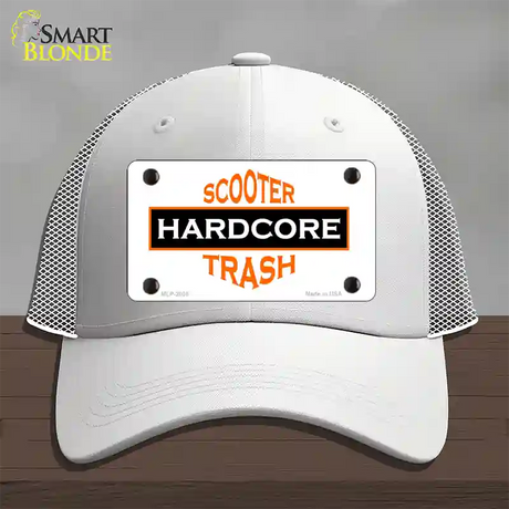 Hardcore Scooter Trash White Novelty License Plate Hat Mesh / White