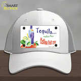 Tequila Makes Her Clothes Fall Off Novelty License Plate Hat Mesh / White