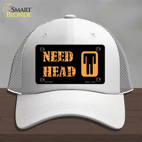 Need Head Novelty License Plate Hat Mesh / White