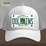 Dolphins Florida State Novelty License Plate Hat Mesh / White