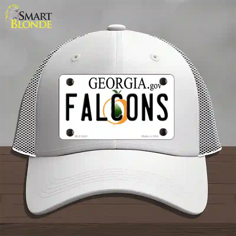 Falcons Georgia State Novelty License Plate Hat Mesh / White