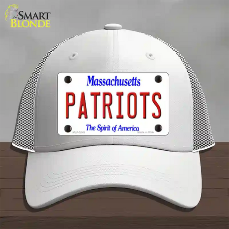 Patriots Massachusetts State Novelty License Plate Hat Mesh / White