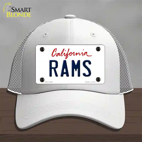 Rams California State Novelty License Plate Hat Mesh / White