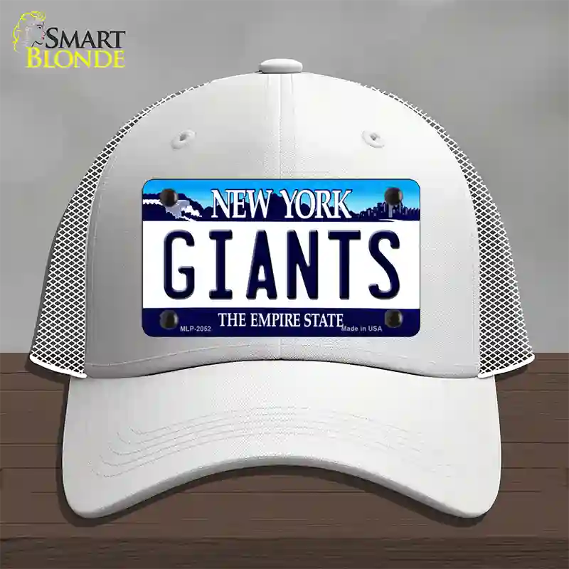 Giants New York State Novelty License Plate Hat Mesh / White