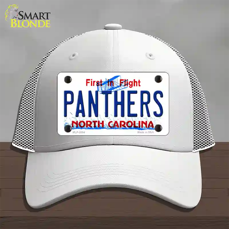 Panthers North Carolina State Novelty License Plate Hat Mesh / White