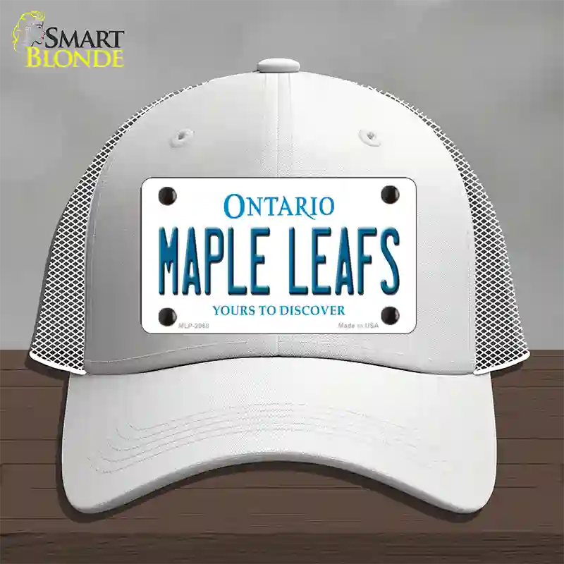 Maple Leafs Ontario Canada Province Novelty License Plate Hat Mesh / White