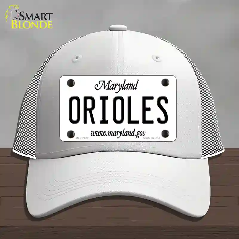 Orioles Maryland State Novelty License Plate Hat Mesh / White