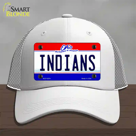 Indians Ohio State Novelty License Plate Hat Mesh / White