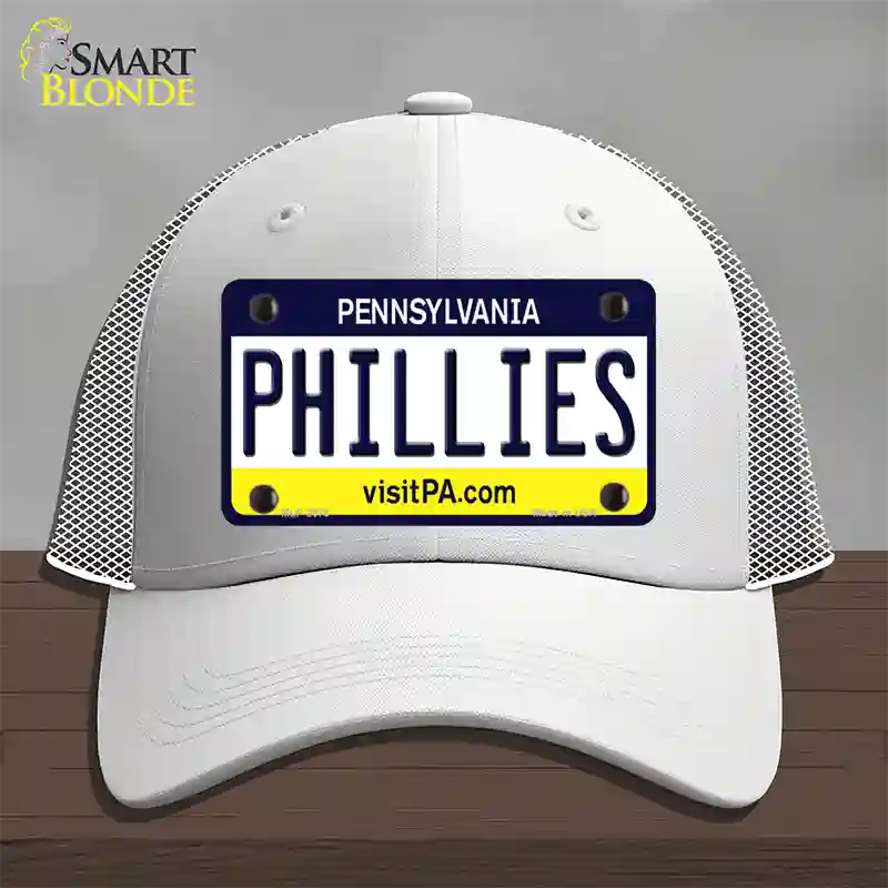 Phillies Pennsylvania State Novelty License Plate Hat Mesh / White