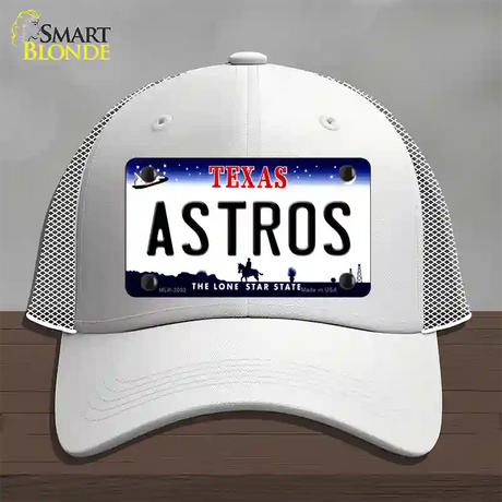 Astros Texas State Novelty License Plate Hat Mesh / White