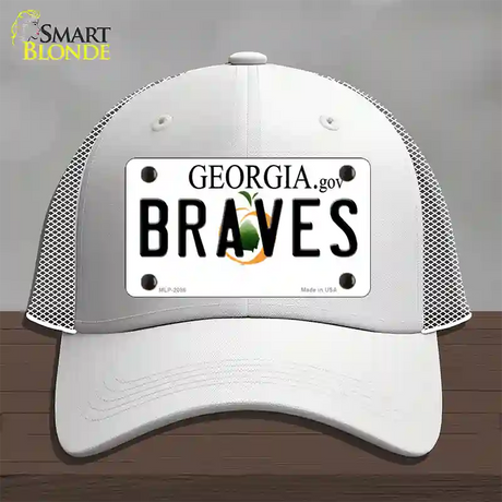 Braves Georgia State Novelty License Plate Hat Mesh / White