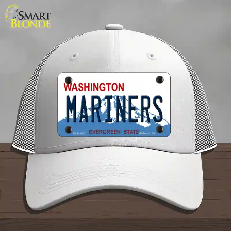 Mariners Washington State Novelty License Plate Hat Mesh / White