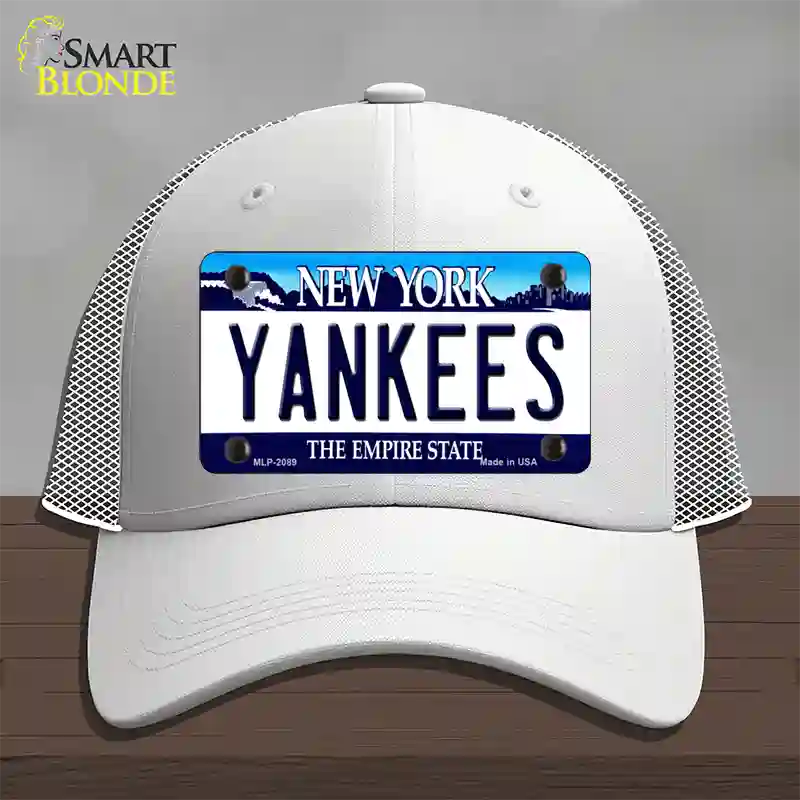 Yankees New York State Novelty License Plate Hat Mesh / White