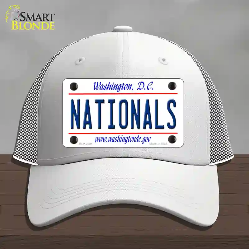 Nationals Washington DC State Novelty License Plate Hat Mesh / White