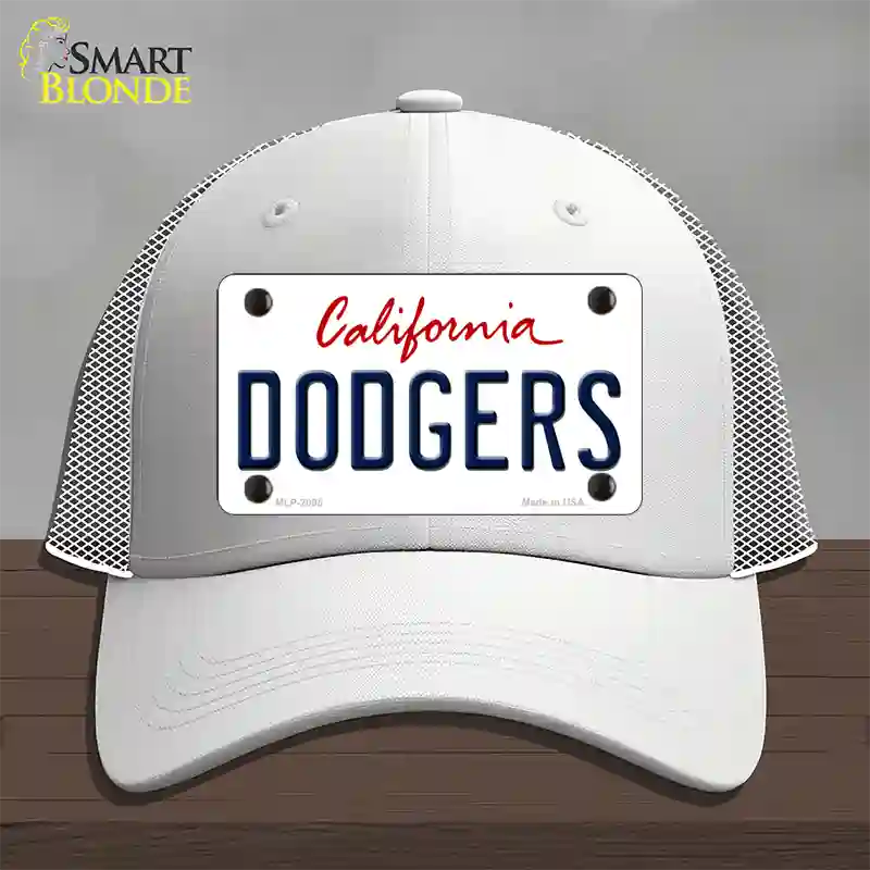 Dodgers California State Novelty License Plate Hat Mesh / White