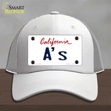 As California State Novelty License Plate Hat Mesh / White