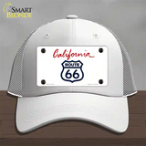 Route 66 Shield California Novelty License Plate Hat Mesh / White