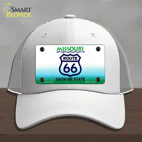 Route 66 Shield Missouri Novelty License Plate Hat Mesh / White