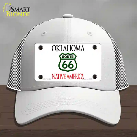 Route 66 Shield Oklahoma Novelty License Plate Hat Mesh / White