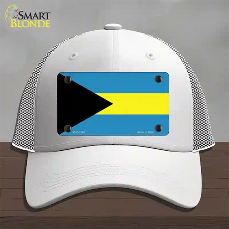 Bahamas Flag Novelty License Plate Hat Mesh / White