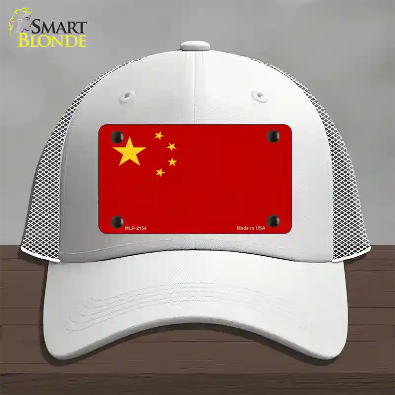 China Flag Novelty License Plate Hat Mesh / White