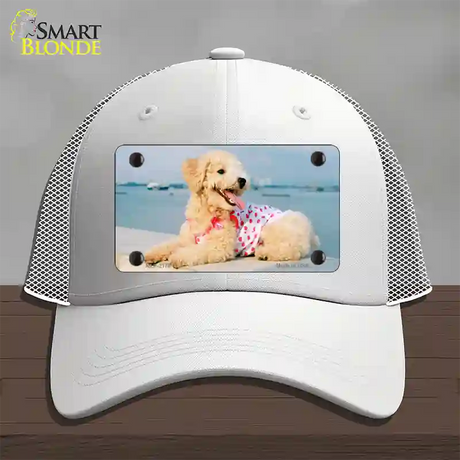 Poodle Dog Novelty License Plate Hat Mesh / White