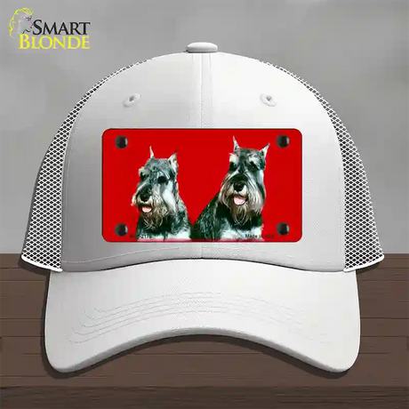 Schnauzer Dog Novelty License Plate Hat Mesh / White