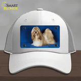 Shih Tzu Dog Novelty License Plate Hat Mesh / White