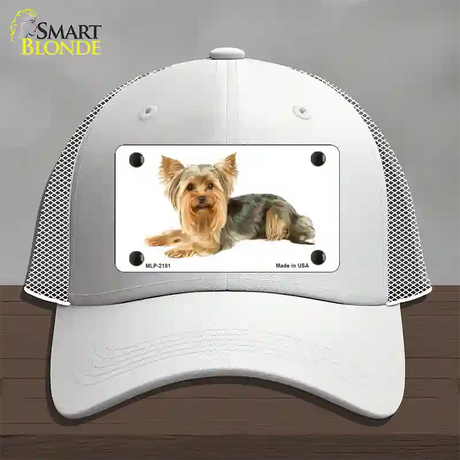 Yorkshire Terrier Dog Novelty License Plate Hat Mesh / White