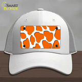 Orange White Giraffe Novelty License Plate Hat Mesh / White